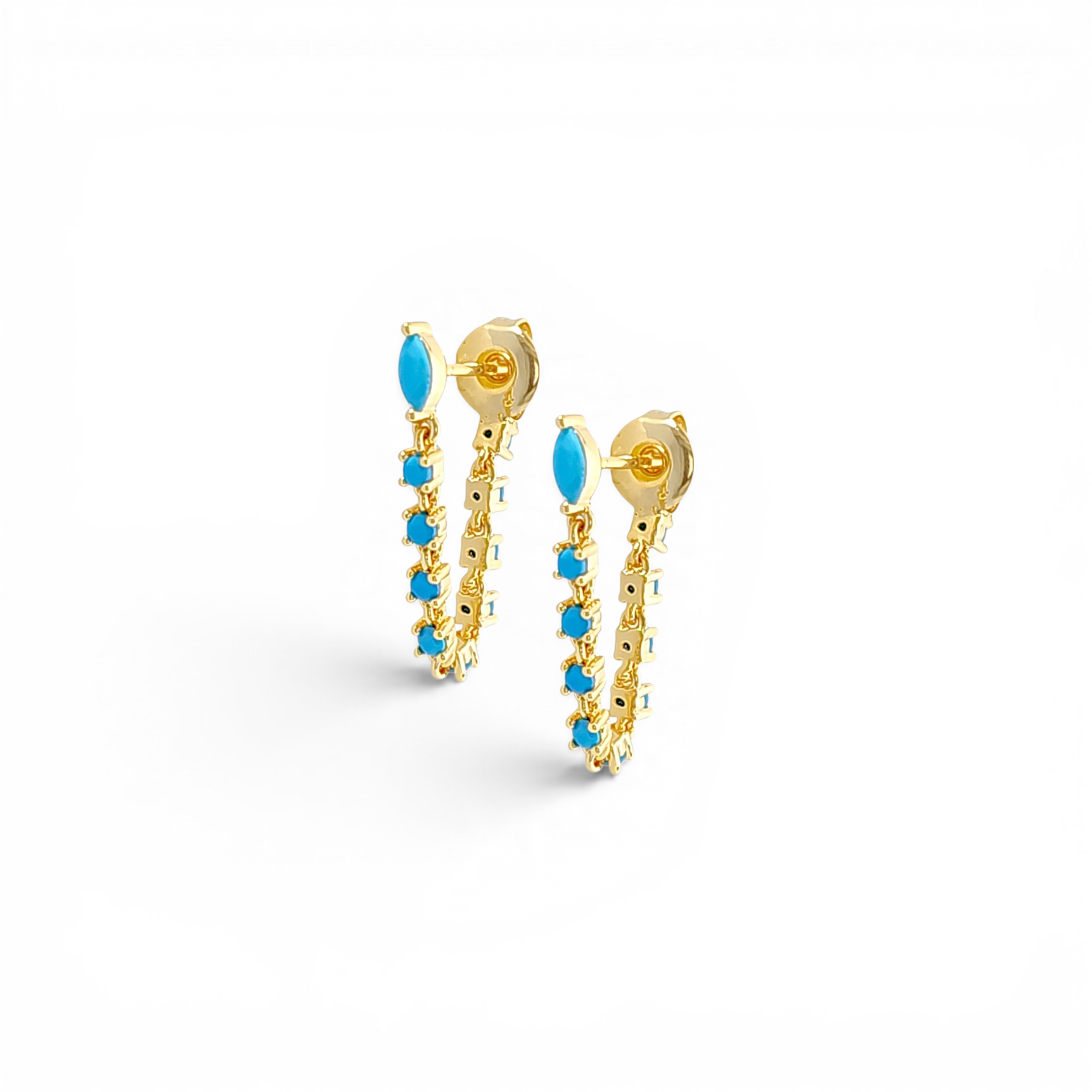Crystal Drop earring in 18k gold plated brass — Silver Italy