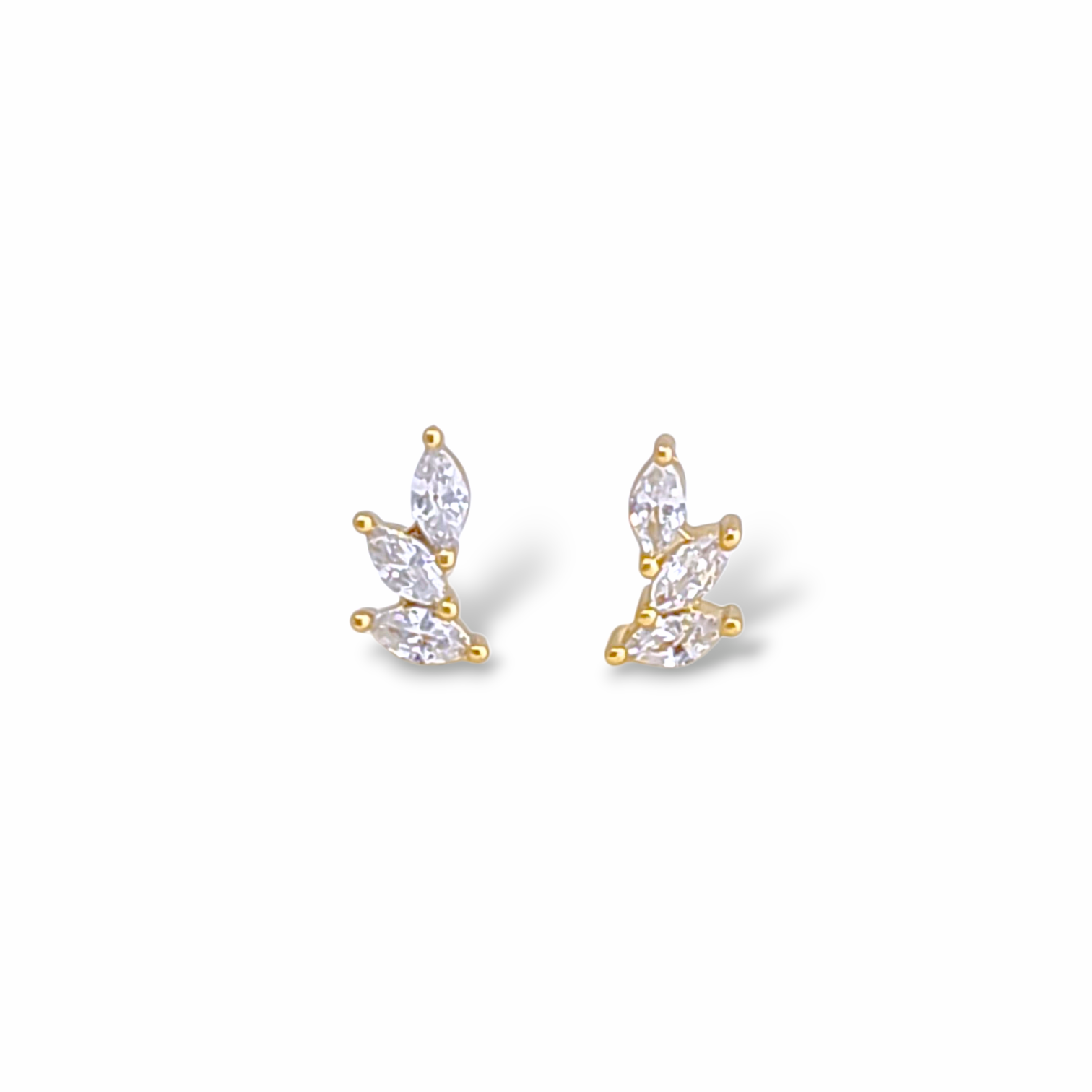 Tiny earring in 18k gold plated brass — Silver Italy