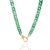 Chic Summer beach | Link necklace | Front lobster clasp for pendants | 18k gold plated | Cubic cz