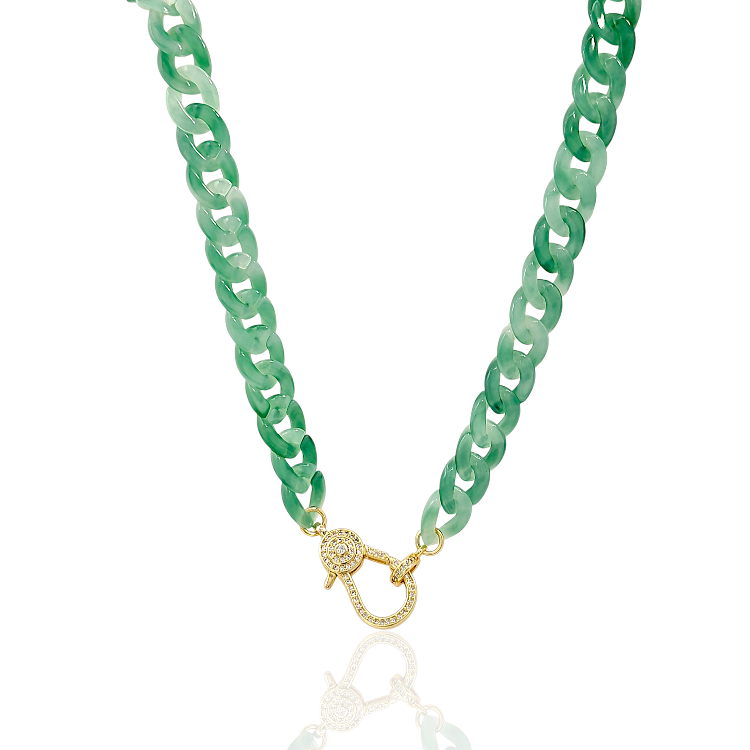 Chic Summer beach | Link necklace | Front lobster clasp for pendants | 18k gold plated | Cubic cz