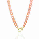 Chic Summer beach | Link necklace | Front lobster clasp for pendants | 18k gold plated | Cubic cz