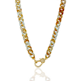 Chic Summer beach | Link necklace | Front lobster clasp for pendants | 18k gold plated | Cubic cz