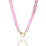 Chic Summer beach | Link necklace | Front lobster clasp for pendants | 18k gold plated | Cubic cz