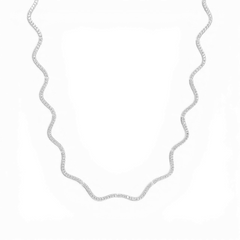 Wavy Tennis necklace in 18k gold plated brass — Silver Italy, view 2