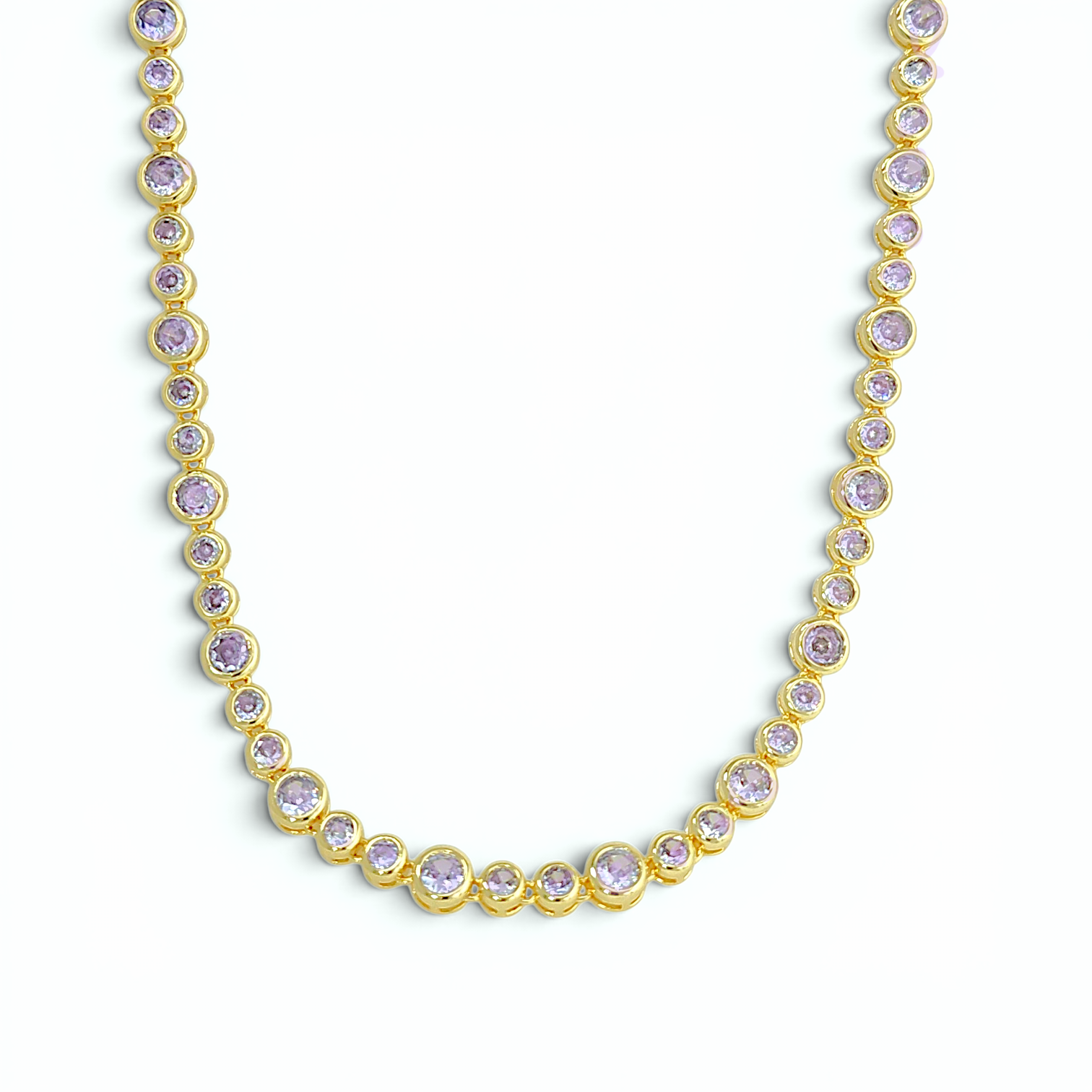 Mermaid bubbles tennis necklace | 18k gold plated | Italian craftmanship