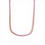 Rainbow Tennis Necklace | 18 Karat Gold Plated | Italian Craftsmanship