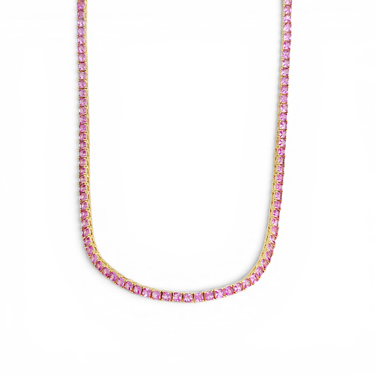 Rainbow Tennis Necklace | 18 Karat Gold Plated | Italian Craftsmanship