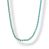 White Round-Stone Tennis Necklace | 18 Karat Gold Plated | Italian Craftsmanship