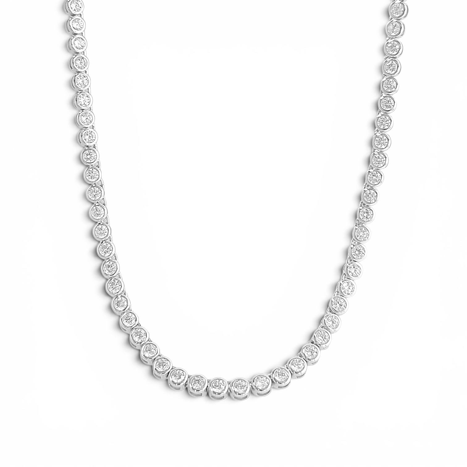 White Round-Stone Tennis Necklace | 18 Karat Gold Plated | Italian Craftsmanship