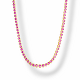 White Round-Stone Tennis Necklace | 18 Karat Gold Plated | Italian Craftsmanship