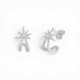 North Star Splash Stud Earrings | 925 Silver 18 Karat Gold | Italian Craftsmanship