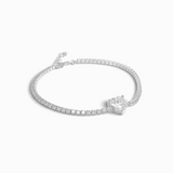 Heart Solitaire Tennis Bracelet | 925 Silver 18 Karat Gold | Italian Craftsmanship