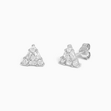 Triangle Baguette Mini Stud Earrings | 925 Silver 18 Karat Gold | Italian Craftsmanship