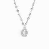 Miraculous Medal Sequin Chain Necklace | 925 Silver 18 Karat Gold | Italian Craftsmanship