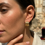 Hailey Triple Band Earring – 18K Gold Plated | Studs Collection