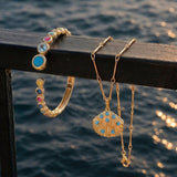PENDANT SHELL TURQUOISE CABOCHON