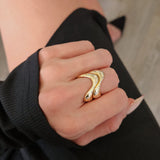 wavy ring splash stones 18k gold