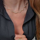 wavy tennis necklace silver italy 18k gold plated