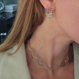 Wavy Tennis Necklace | 18 Karat Gold Plated | Italian Craftsmanship