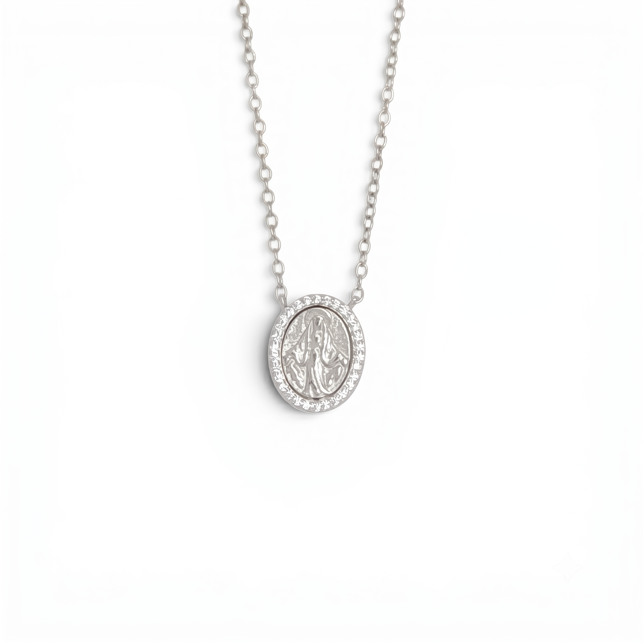 Miraculous Virgin Medal Necklace | 925 Silver 18 Karat Gold | Italian Craftsmanship