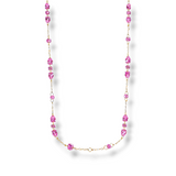 Long crystals Necklace - Pink