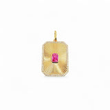 Charm Holosquare | 18k gold plated | Italian brass | Cubic zirconia
