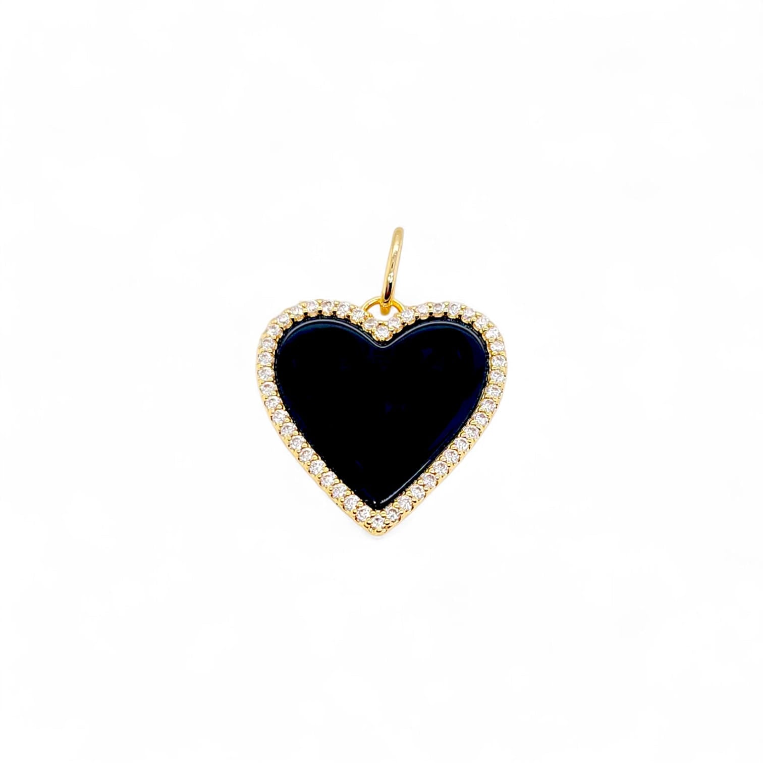 Charm Heart | 18k gold plated | Italian brass | Stones and cubic zirconia