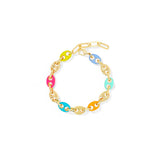 Bracelet Color marine | 18K Gold plated | Italian brass | Enamel