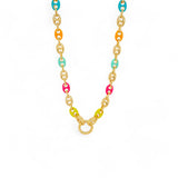 Necklace Color marine | 18k gold plated | Italian brass | Enamel