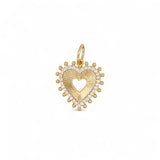 Charm heartholo | 18k gold plated | Italian brass | cubic zirconia