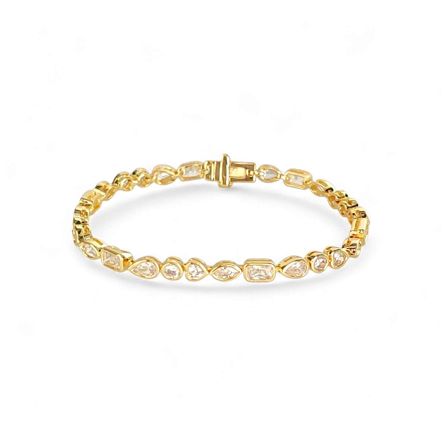 Multi-shape bezel bracelet | 18k gold plated | Italian craftmanship