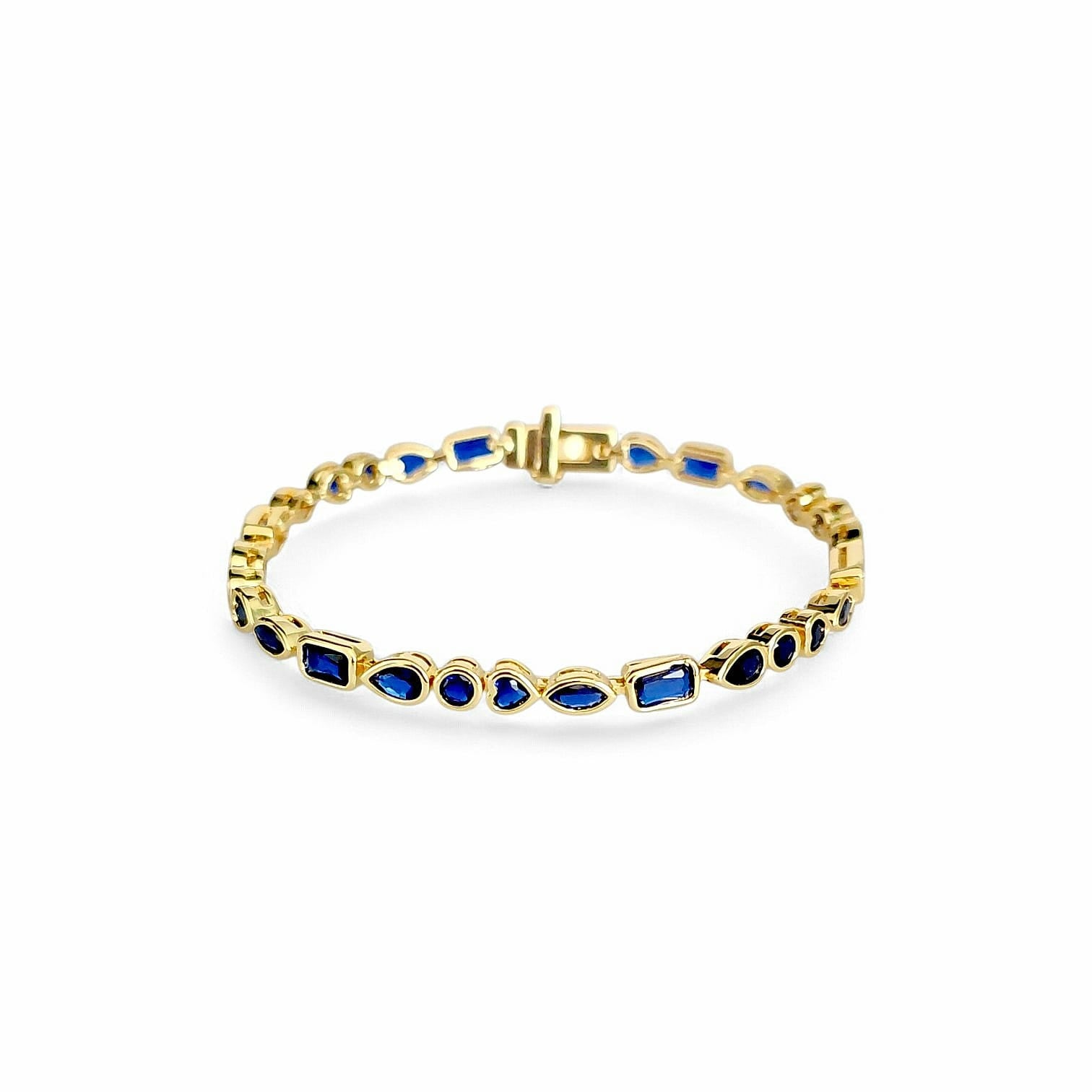 Multi-shape bezel bracelet | 18k gold plated | Italian craftmanship