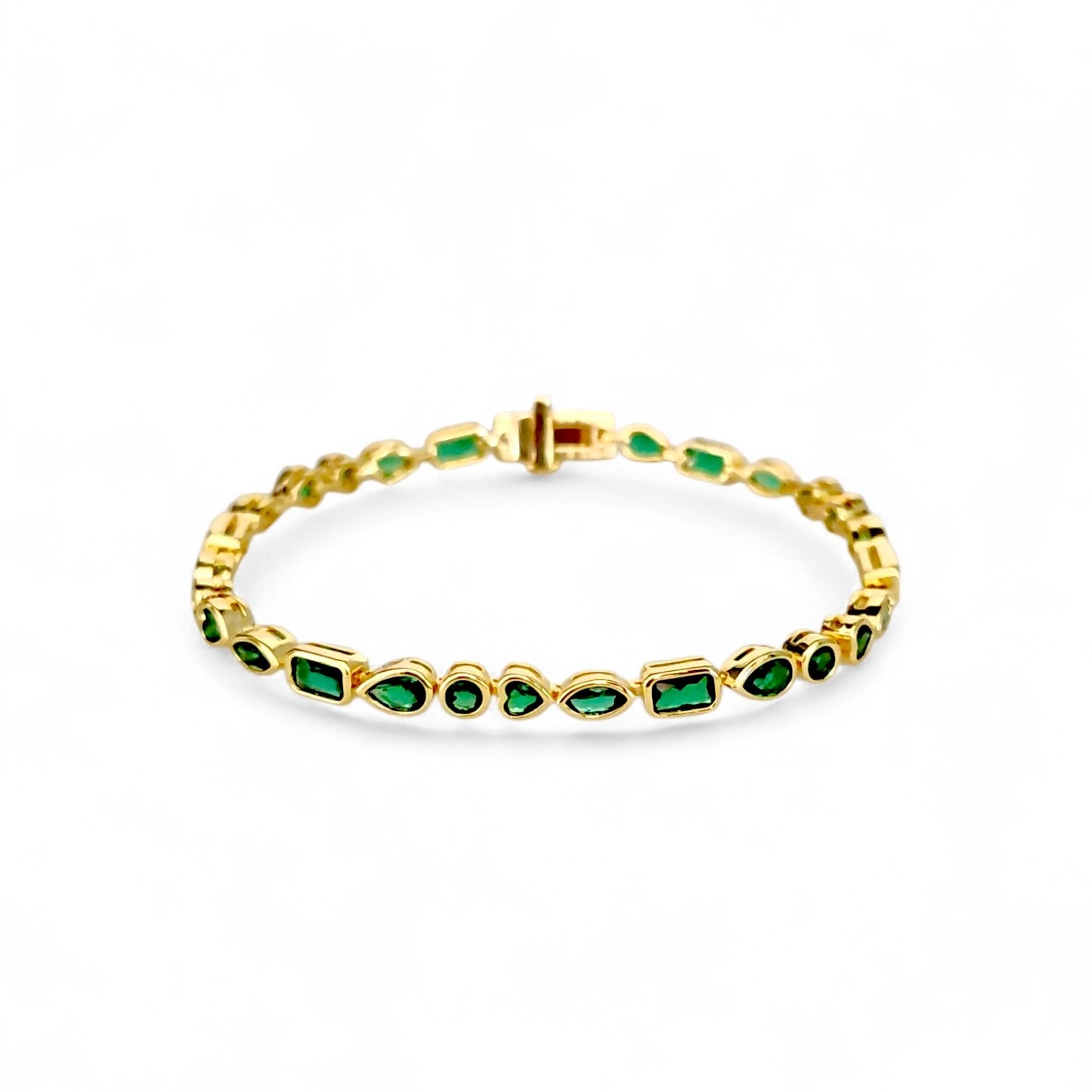 Multi-shape bezel bracelet | 18k gold plated | Italian craftmanship