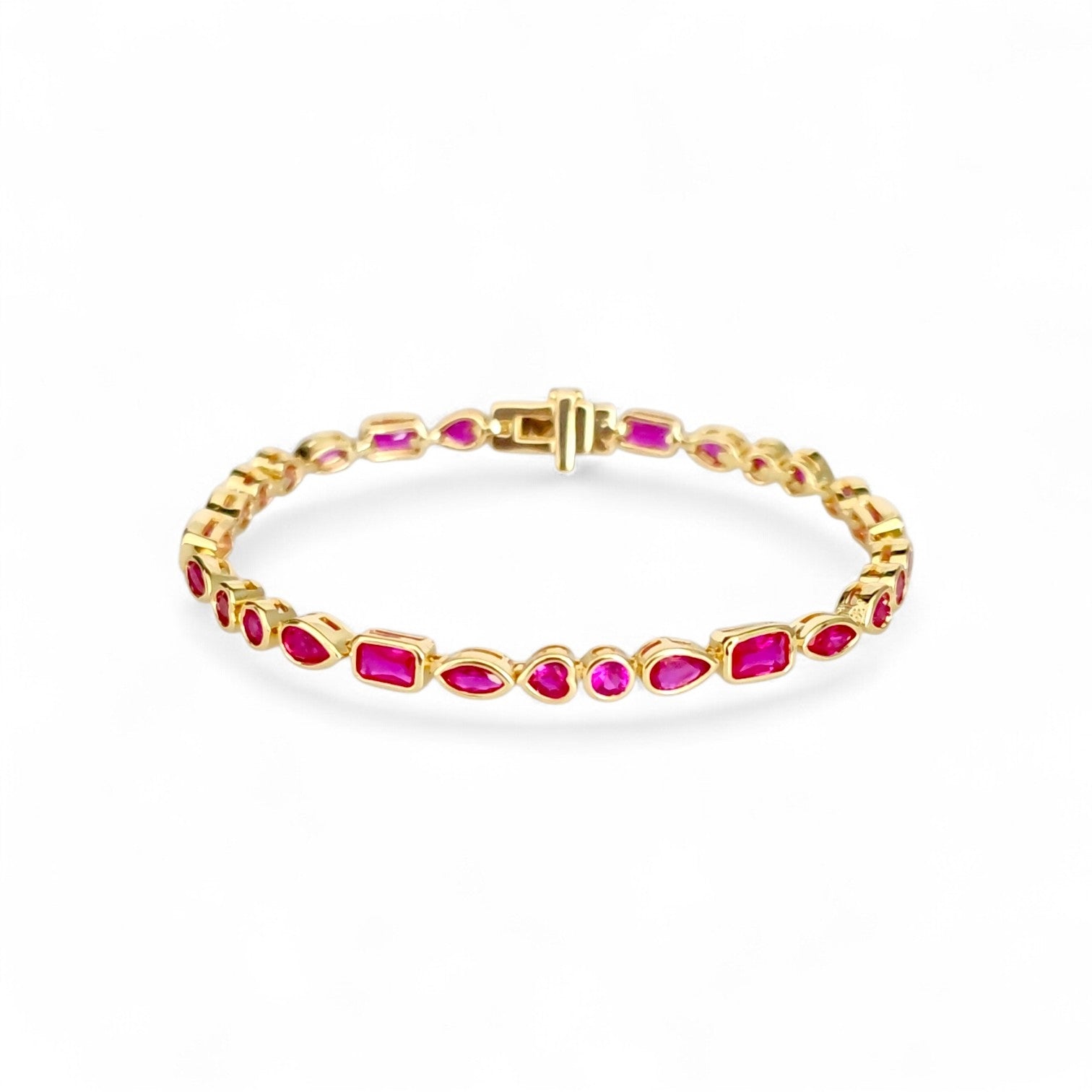 Multi-shape bezel bracelet | 18k gold plated | Italian craftmanship