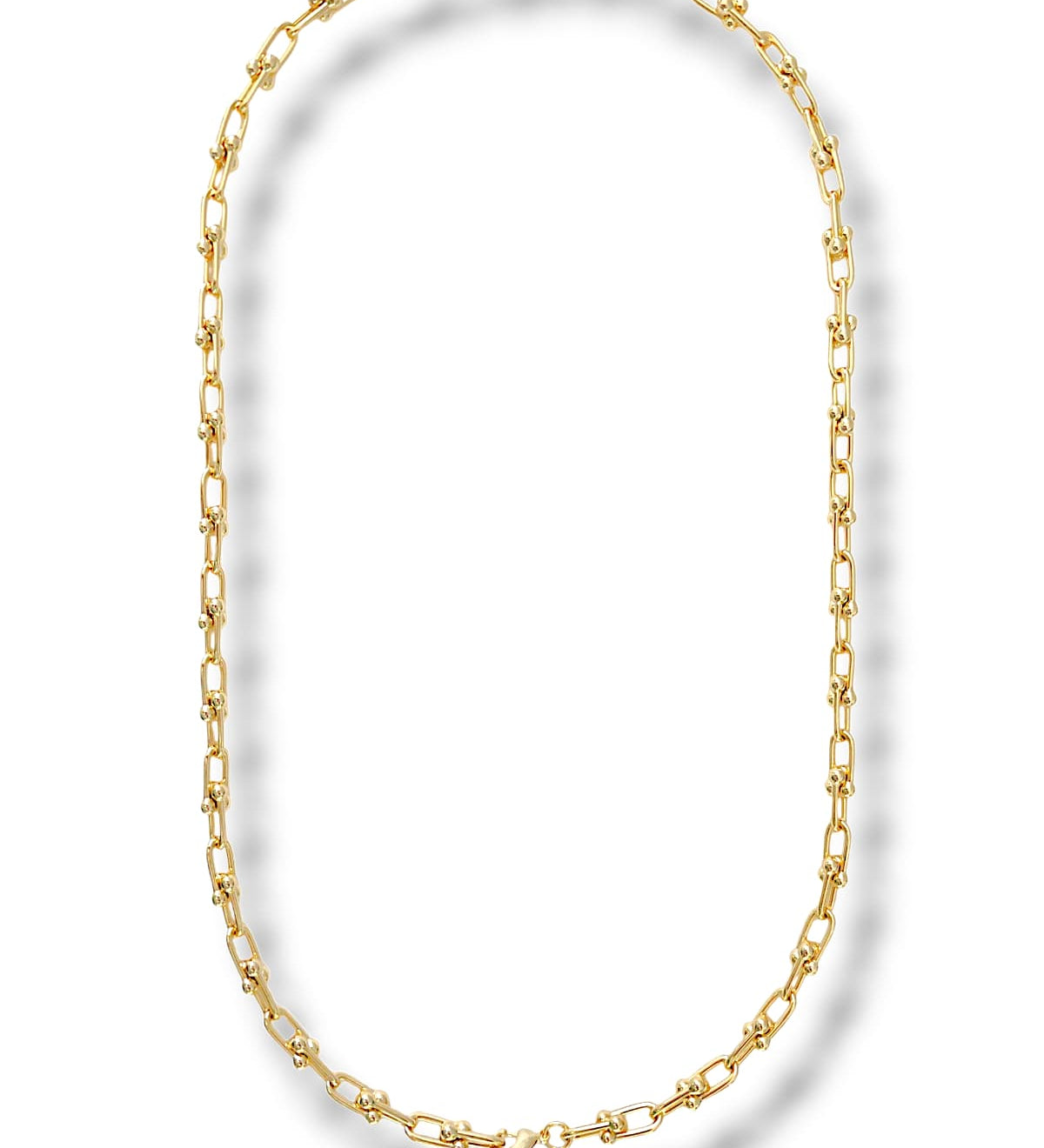 U link plain Necklace | 2 sizes Unisex | Multi-wear | 18k gold plated | Italian craftmanship