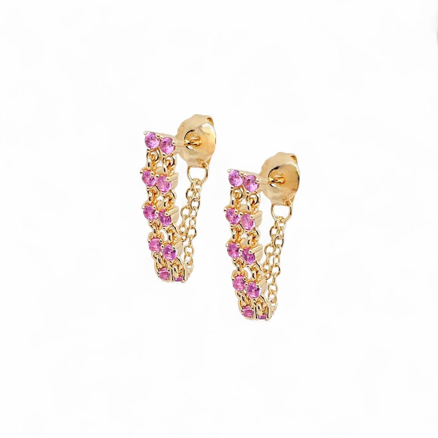 Earring hanging | 18k gold plated | Italian brass | Cubic zirconia
