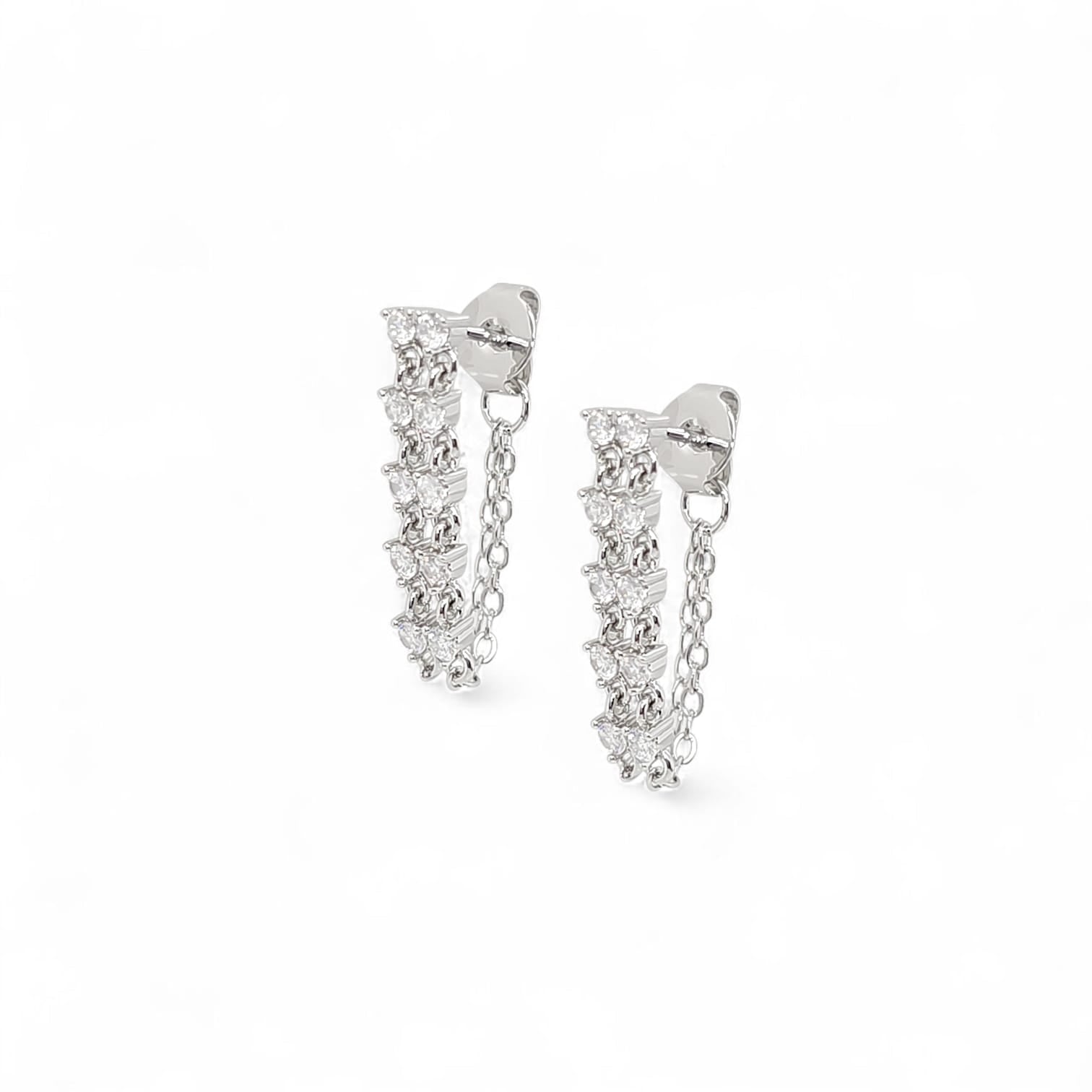 Earring hanging | 18k gold plated | Italian brass | Cubic zirconia