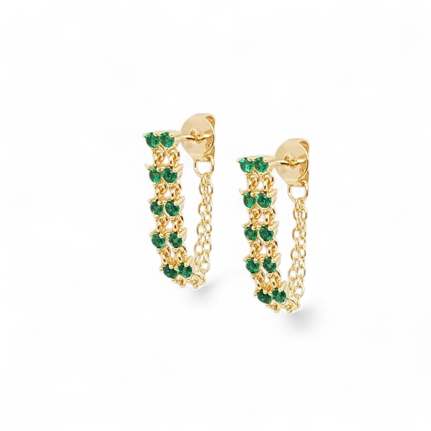 Earring hanging | 18k gold plated | Italian brass | Cubic zirconia