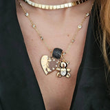 Necklace Square tennis | 18K gold plated | Italian Brass