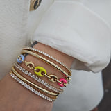 Bracelet Color marine | 18K Gold plated | Italian brass | Enamel