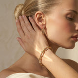 Earring U Link | 18K gold plated | Italian brass | Cubic zirconia