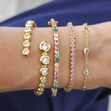 Bangle points | 18k gold plated | Italian brass | Cubic zirconia