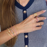 Oval shaped stone ring | 18k gold plated | Italian craftmanship