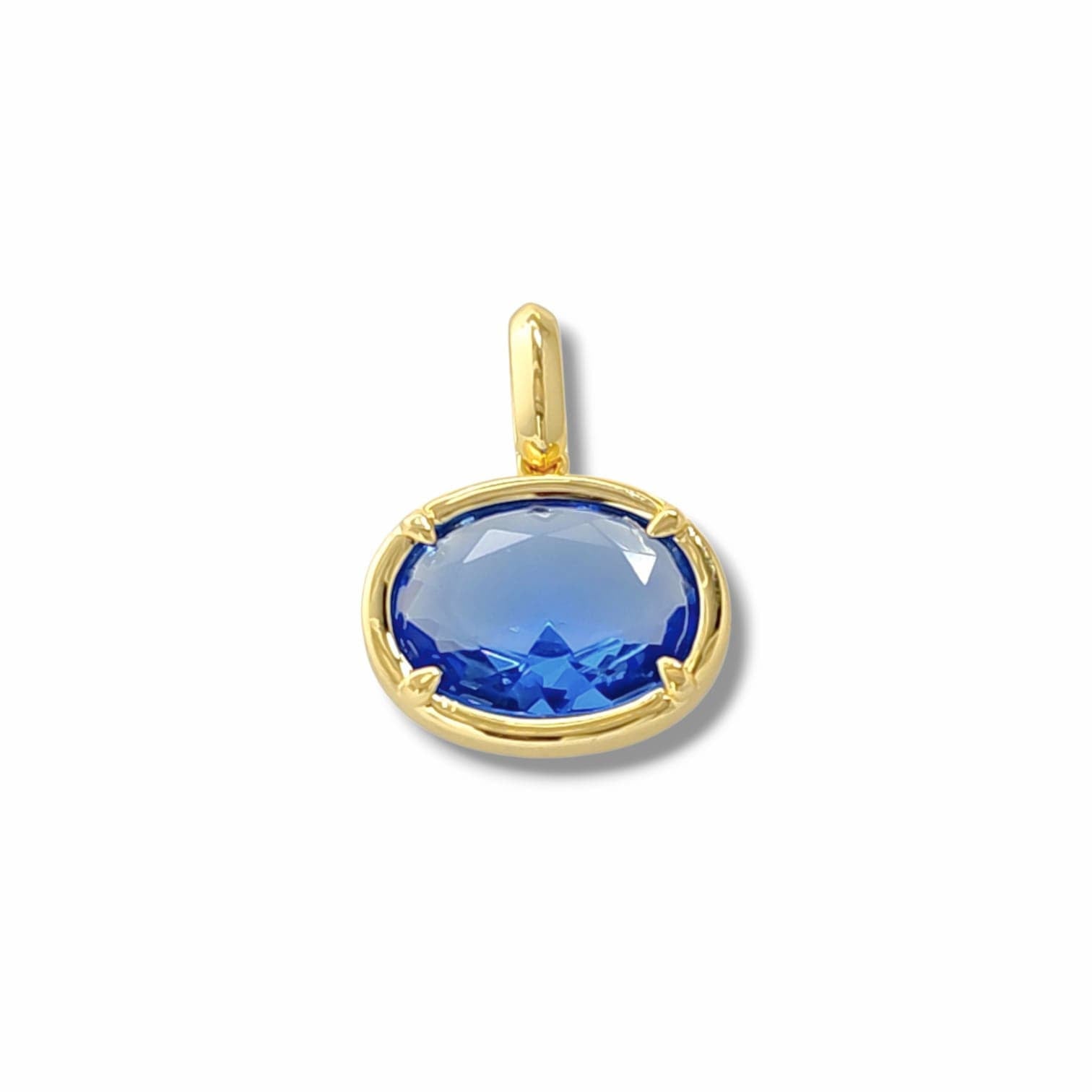 Oval shaped stone + vessel pendant | 18k gold plated | Italian craftmanship