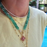 Round Stone Gradient Tennis Necklace | 18 Karat Gold Plated | Italian Craftsmanship