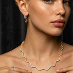 Wavy Tennis necklace in 18k gold plated brass — Silver Italy