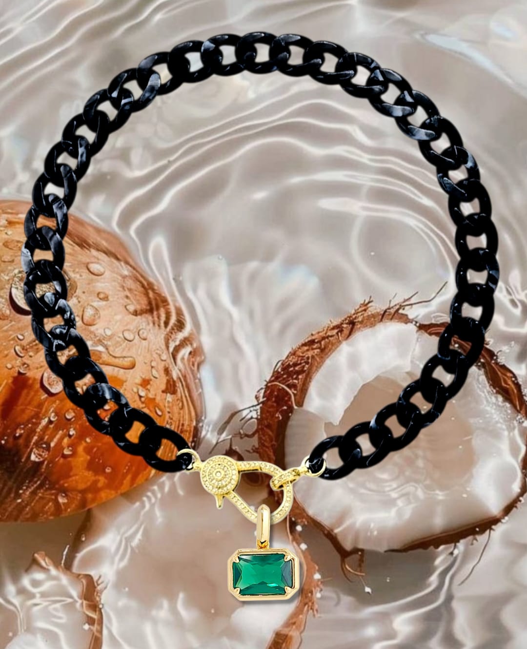 Chic Summer beach necklace in 18k gold plated brass — Silver Italy, view 14