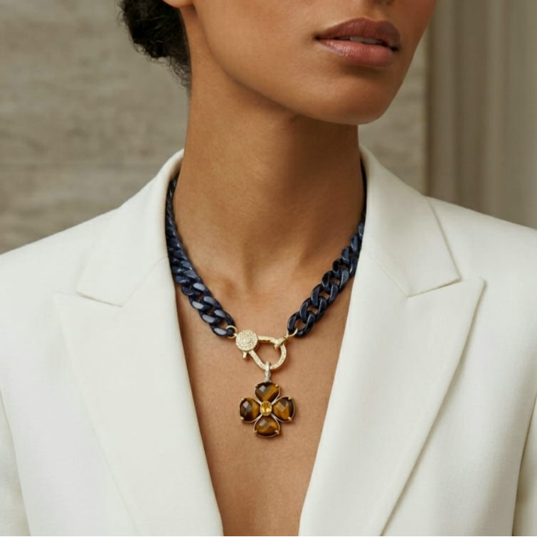 Chic Summer beach necklace in 18k gold plated brass — Silver Italy, view 15