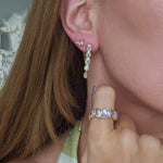 multi shapes lavander ring