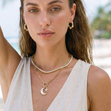 White Round-Stone Tennis Necklace | 18 Karat Gold Plated | Italian Craftsmanship